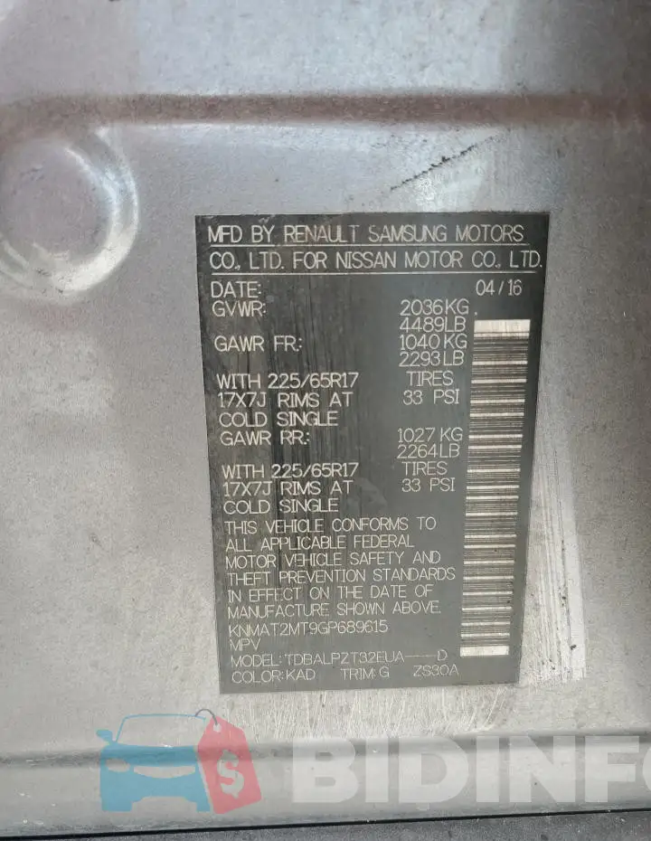 KNMAT2MT9GP689615 Photo# 13