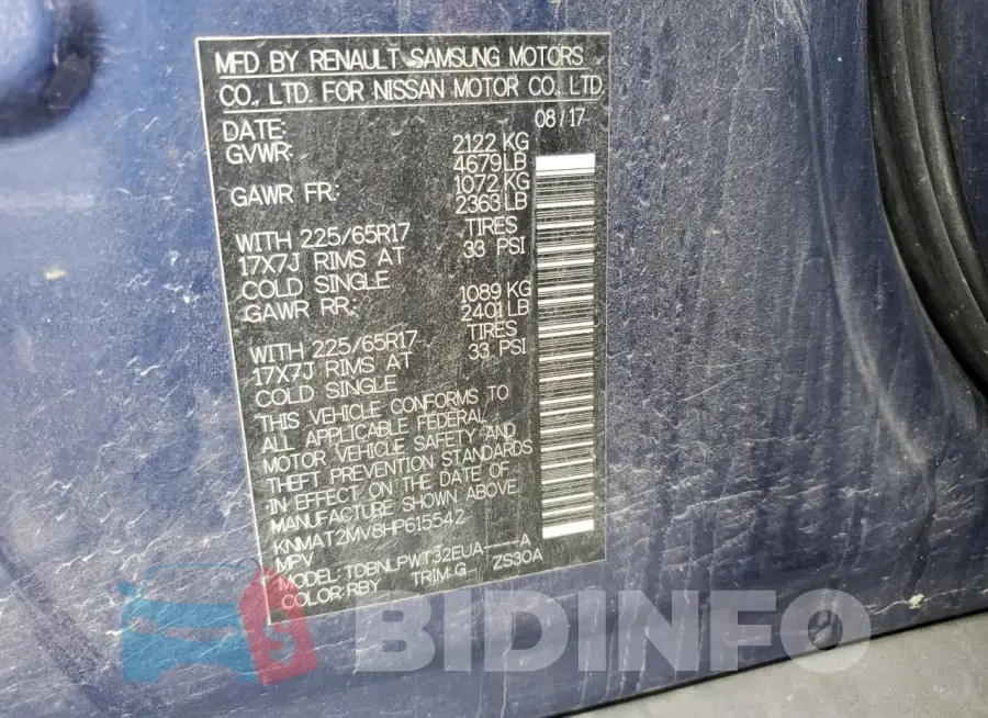 KNMAT2MV8HP615542 Photo# 14