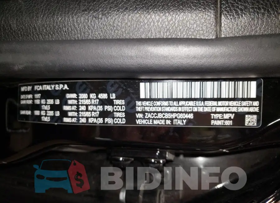 ZACCJBCB5HPG60446 Photo# 12