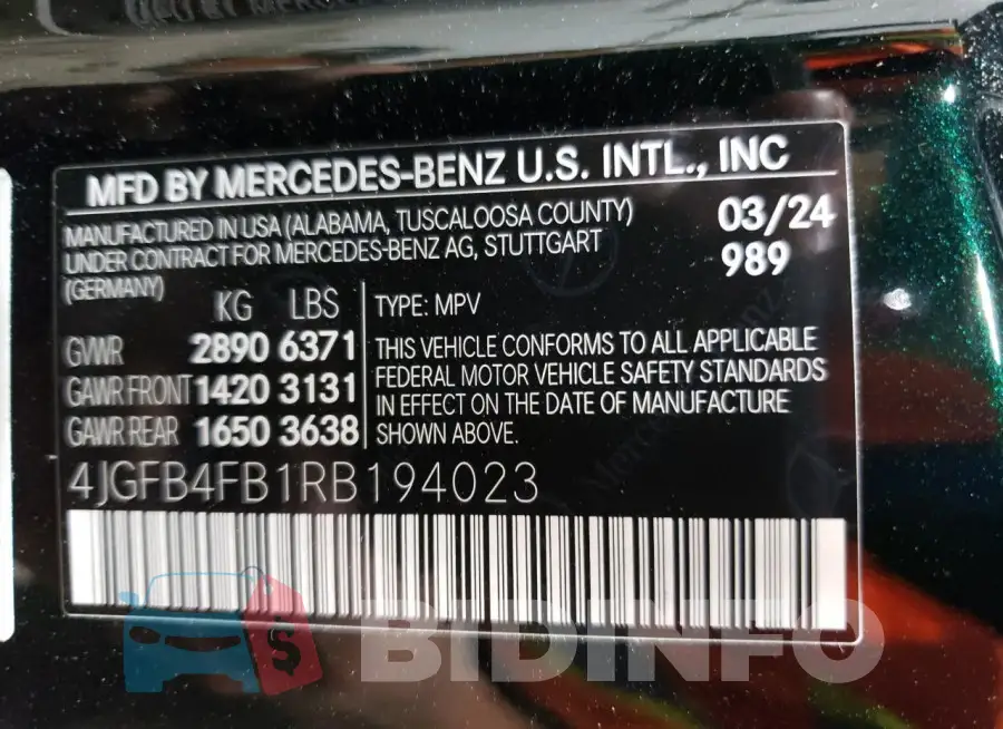 4JGFB4FB1RB194023 Photo# 14