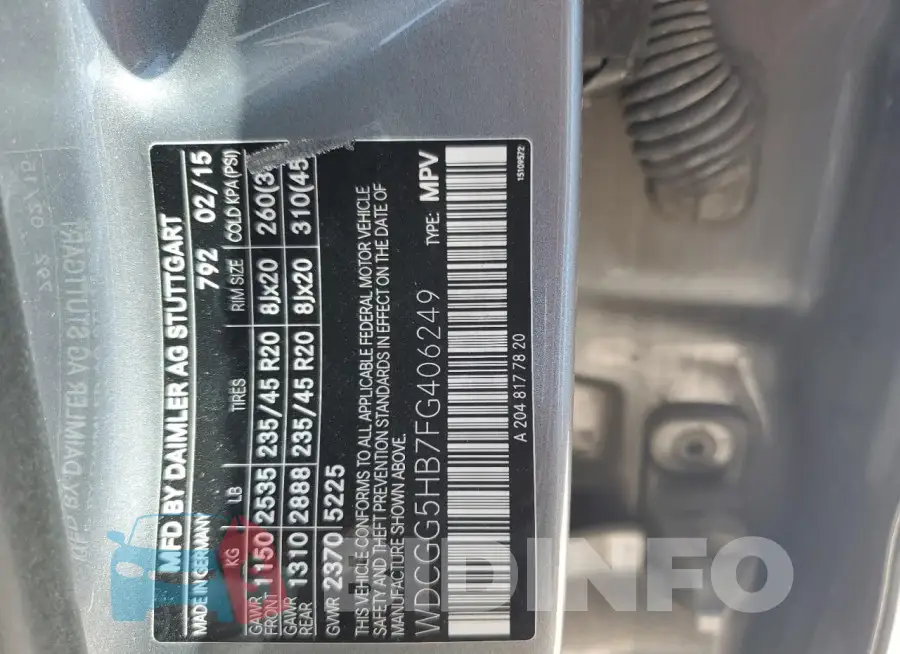 WDCGG5HB7FG406249 Photo# 13