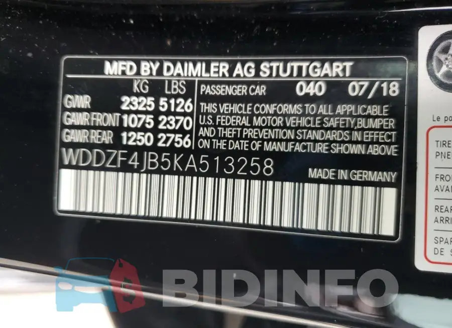 WDDZF4JB5KA513258 Photo# 12
