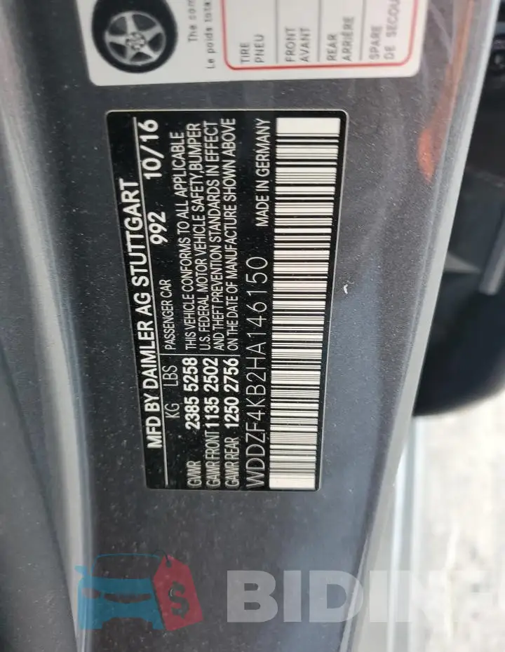 WDDZF4KB2HA146150 Photo# 12