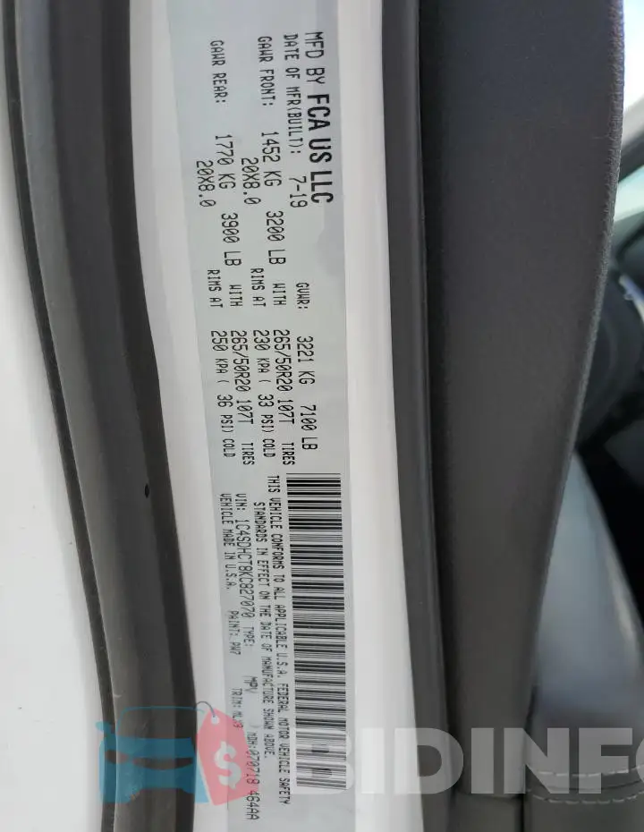1C4SDHCT8KC827070 Photo# 14