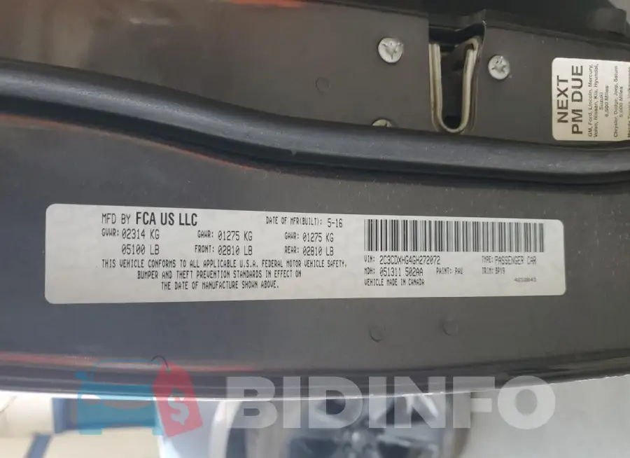 2C3CDXHG4GH272072 Photo# 13