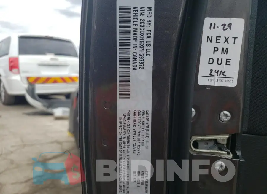2C3CDXHGXPH597972 Photo# 13