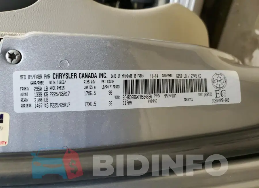 2C4RDGBGXFR584596 Photo# 13
