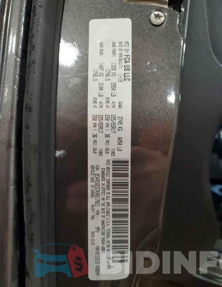2C4RDGEG7KR617821 Photo# 13