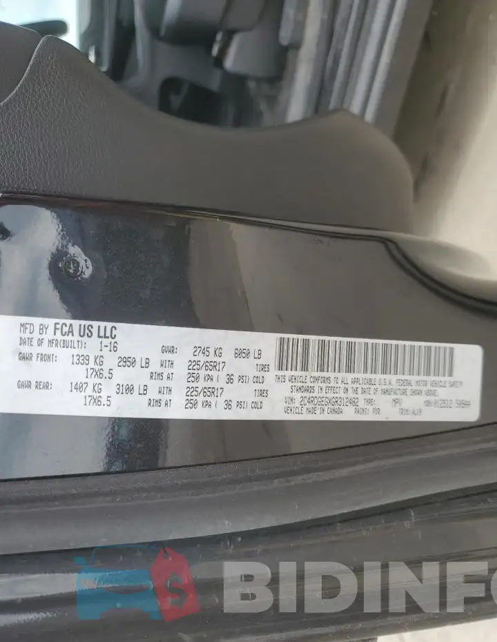 2C4RDGEGXGR312482 Photo# 13