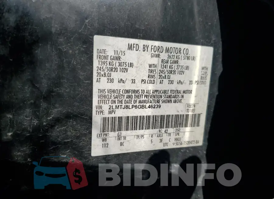 2LMTJ8LP6GBL46239 Photo# 13