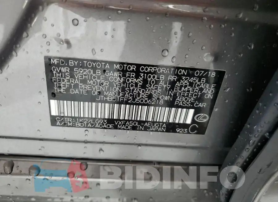 JTHB51FF2J5006218 Photo# 12