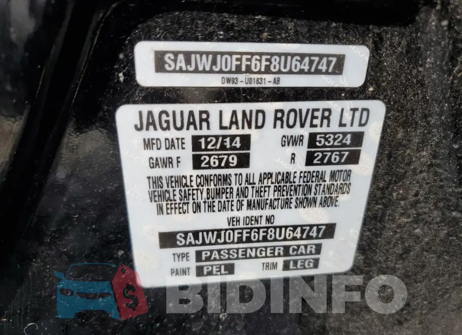 SAJWJ0FF6F8U64747 Photo# 12