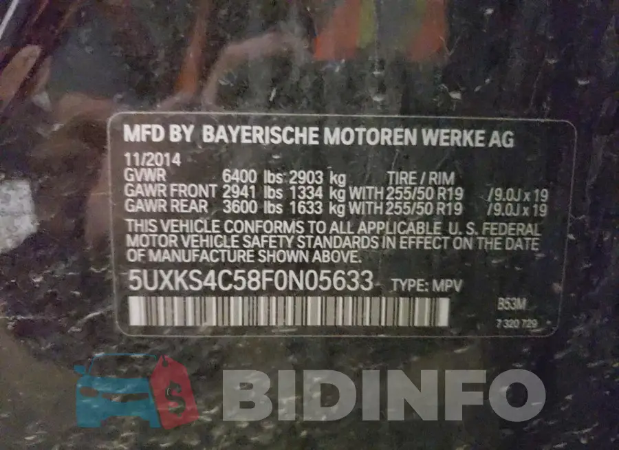 5UXKS4C58F0N05633 Photo# 12