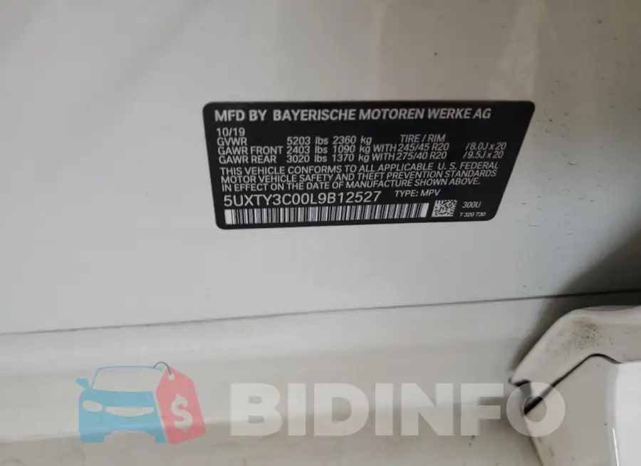 5UXTY3C00L9B12527 Photo# 12