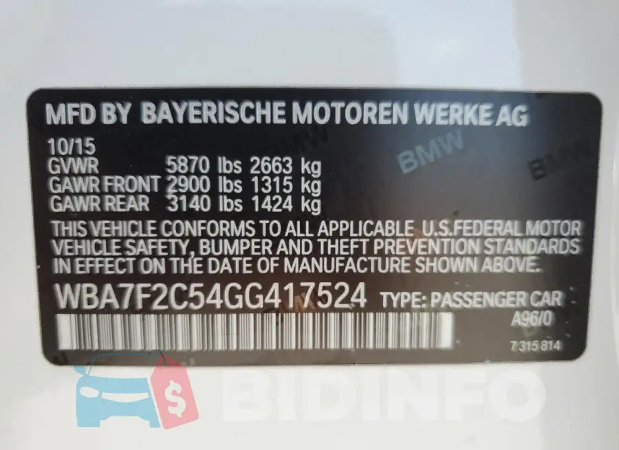 WBA7F2C54GG417524 Photo# 12