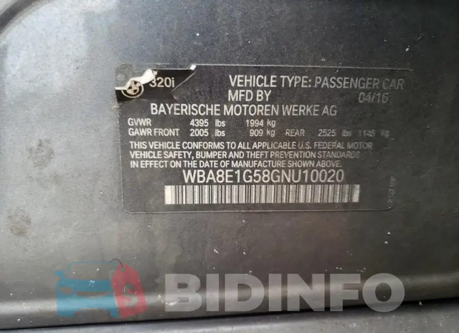 WBA8E1G58GNU10020 Photo# 12