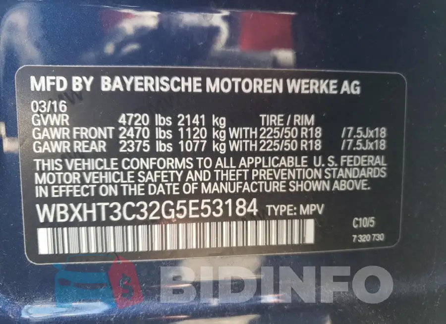 WBXHT3C32G5E53184 Photo# 13