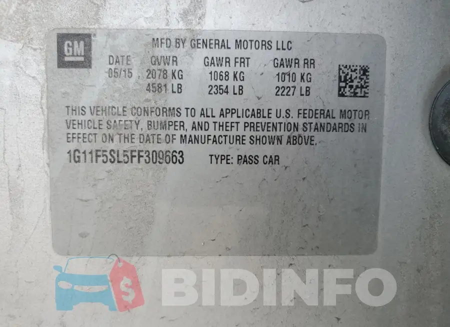 1G11F5SL5FF309663 Photo# 12