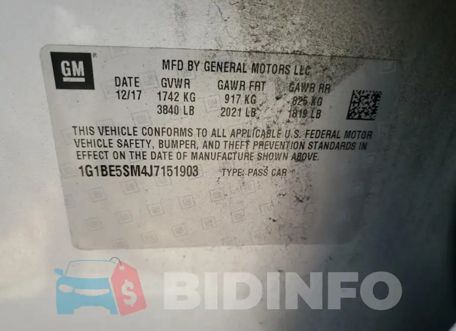 1G1BE5SM4J7151903 Photo# 12