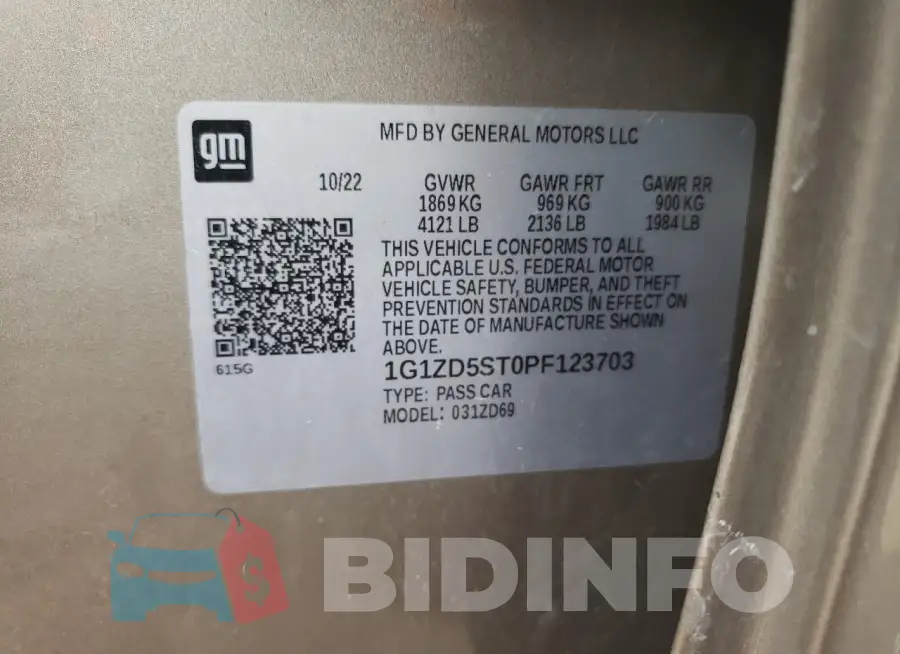 1G1ZD5ST0PF123703 Photo# 12