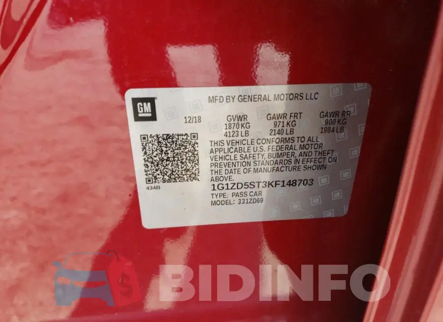 1G1ZD5ST3KF148703 Photo# 13