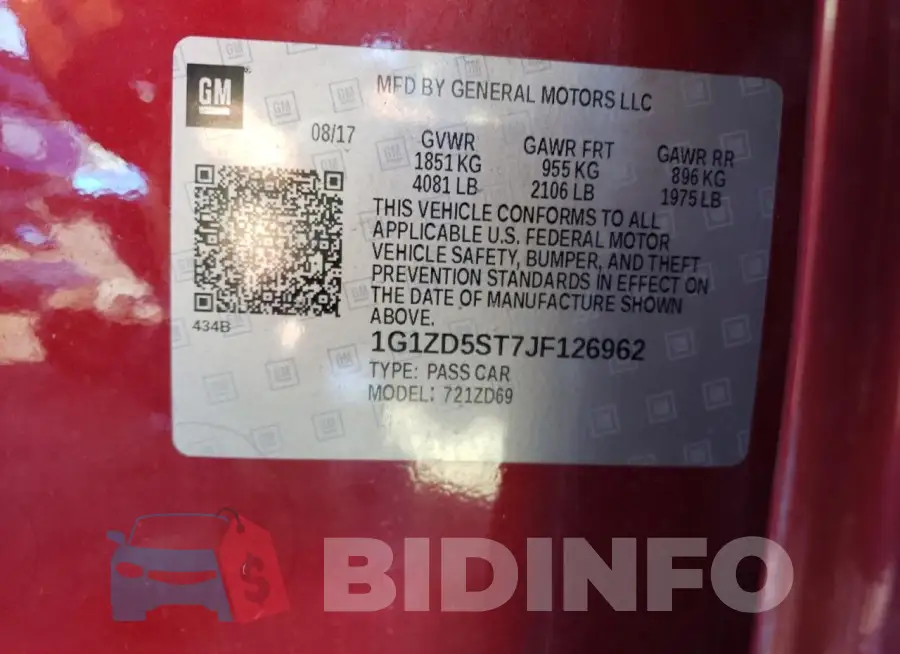 1G1ZD5ST7JF126962 Photo# 12