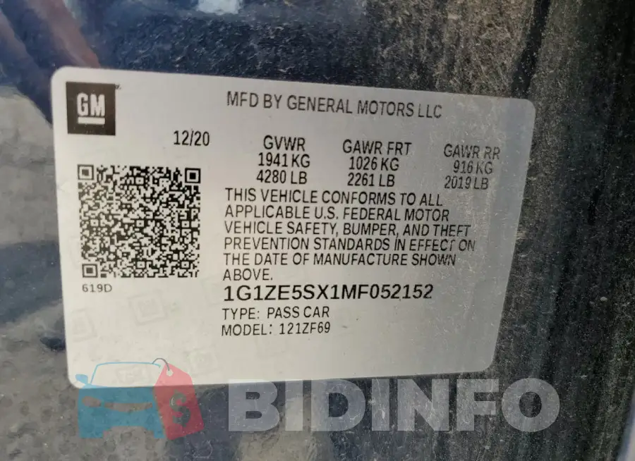 1G1ZE5SX1MF052152 Photo# 12