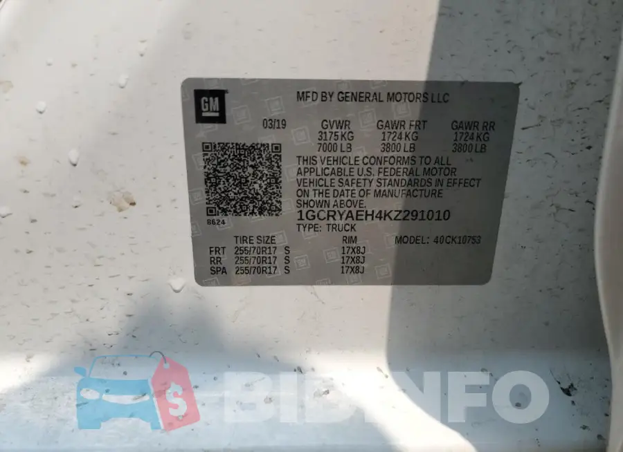 1GCRYAEH4KZ291010 Photo# 13