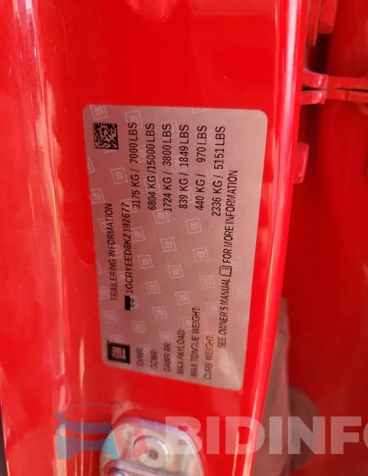 1GCRYEED8KZ192677 Photo# 12