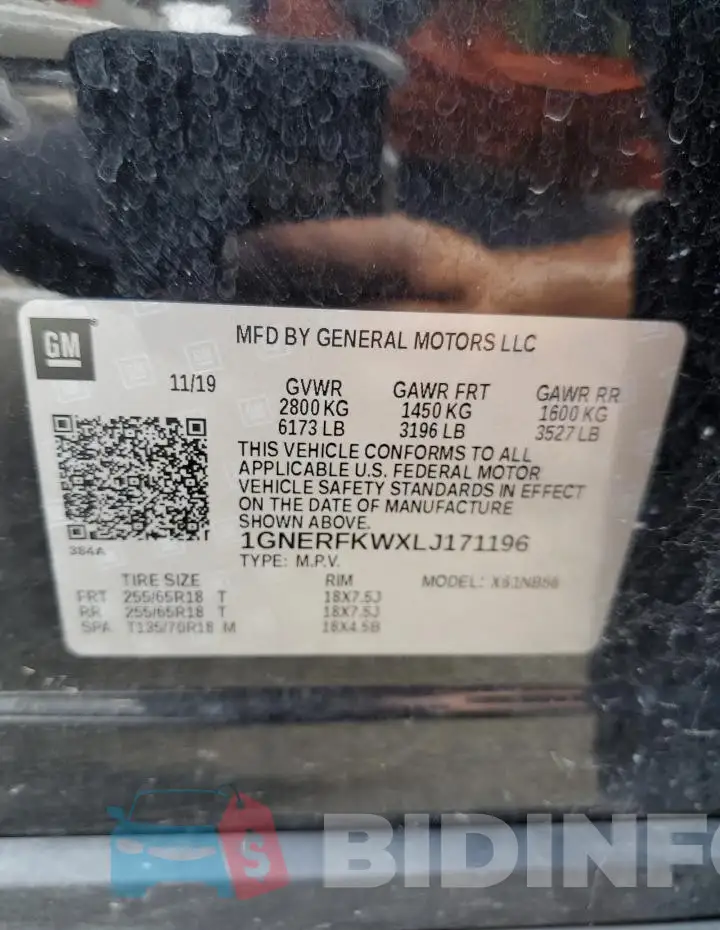 1GNERFKWXLJ171196 Photo# 13