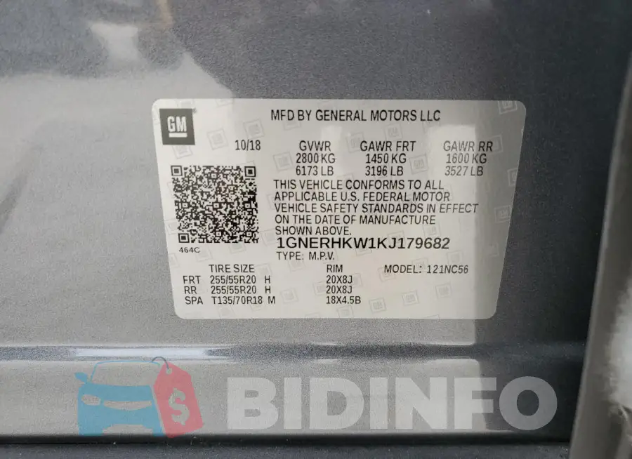 1GNERHKW1KJ179682 Photo# 14