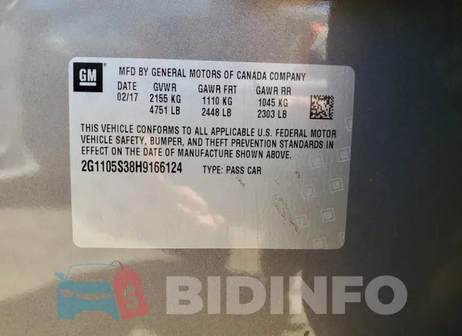 2G1105S38H9166124 Photo# 13
