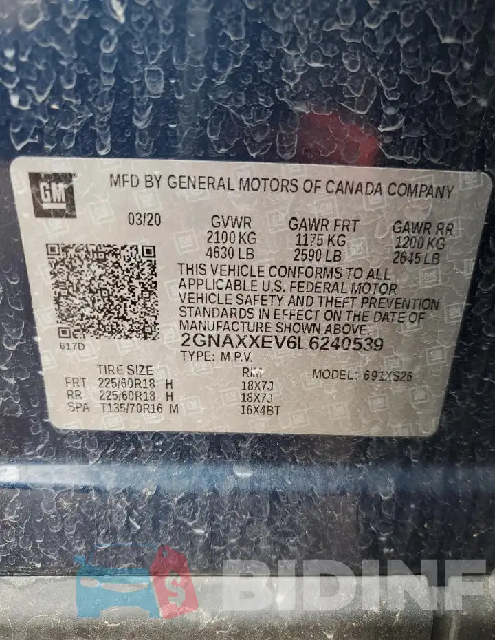 2GNAXXEV6L6240539 Photo# 13