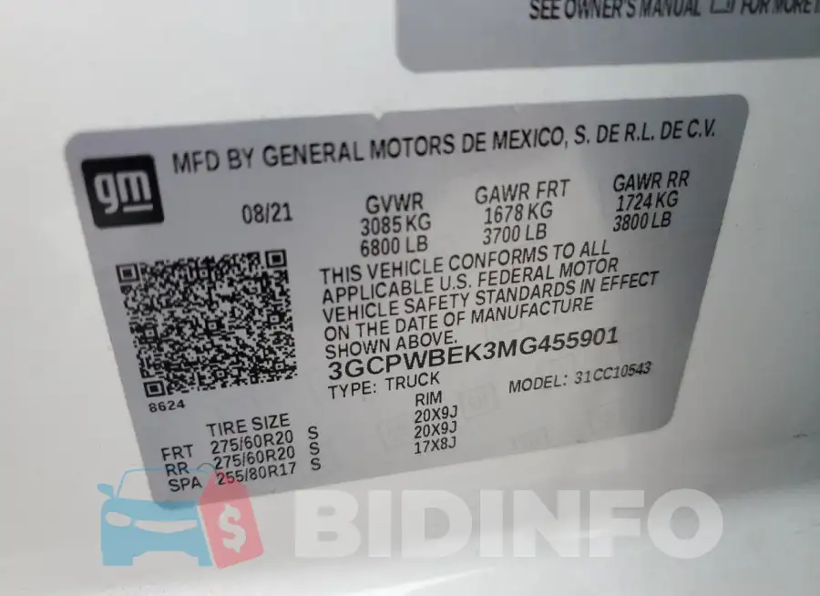 3GCPWBEK3MG455901 Photo# 13