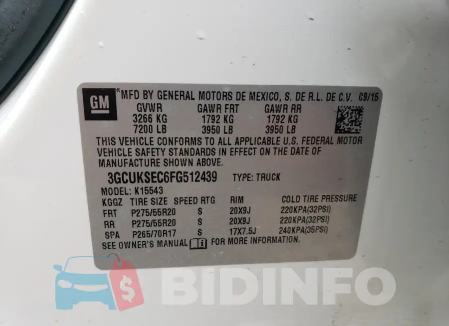 3GCUKSEC6FG512439 Photo# 13