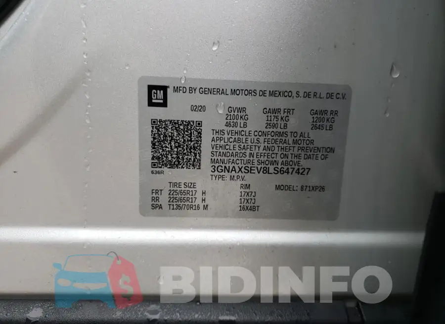 3GNAXSEV8LS647427 Photo# 14