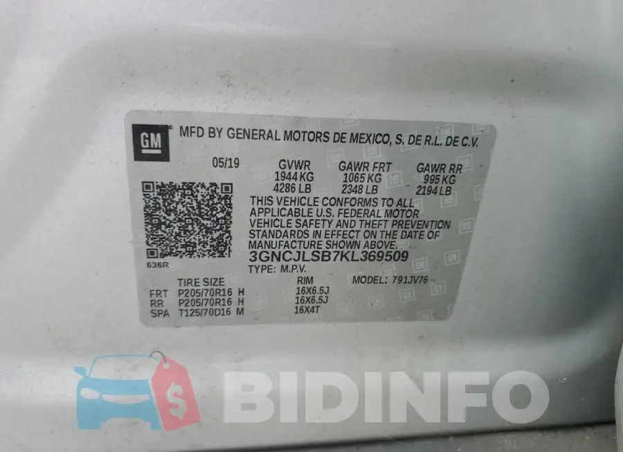 3GNCJLSB7KL369509 Photo# 12