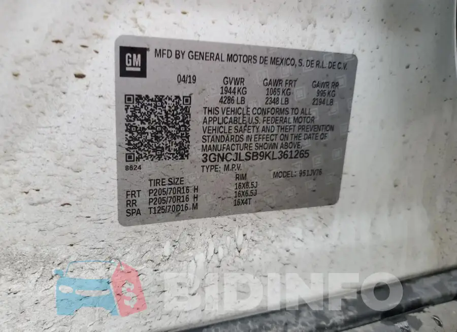 3GNCJLSB9KL361265 Photo# 12