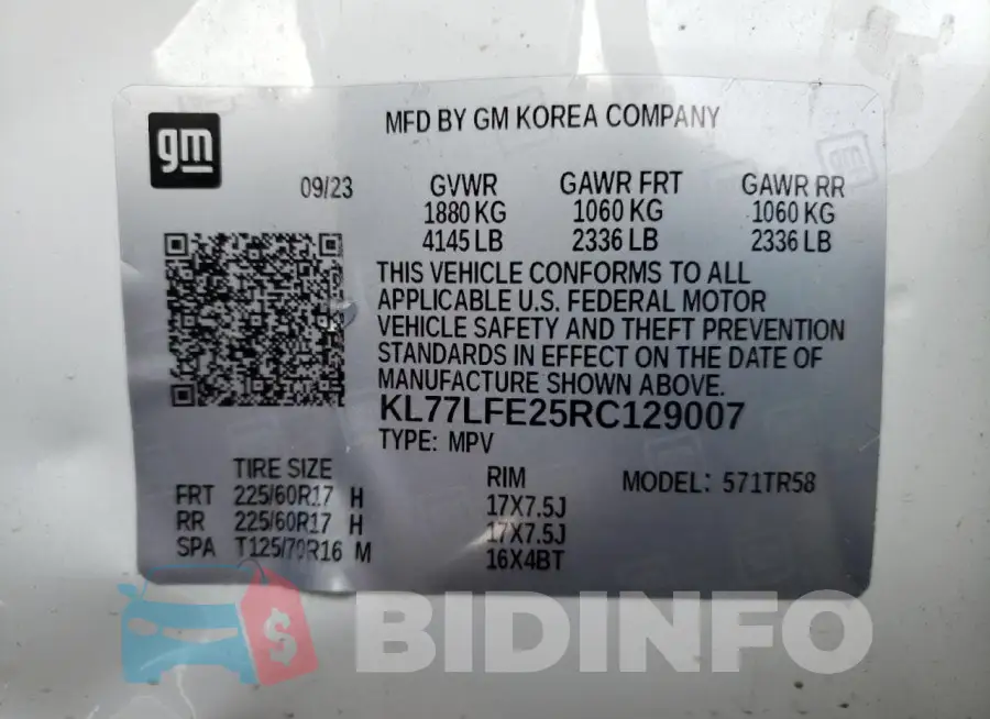 KL77LFE25RC129007 Photo# 12