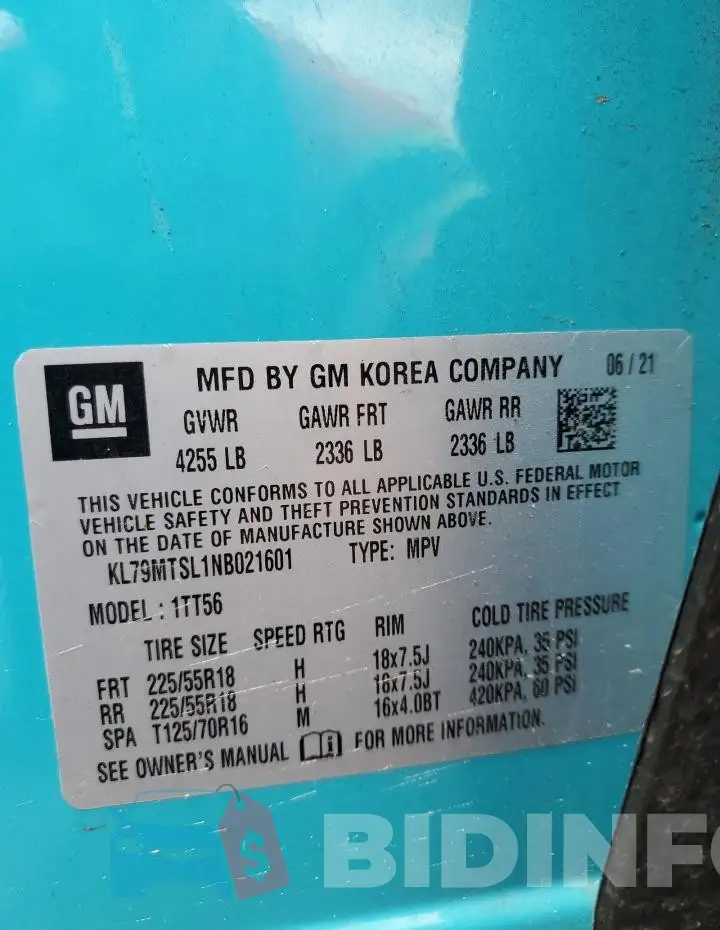 KL79MTSL1NB021601 Photo# 13
