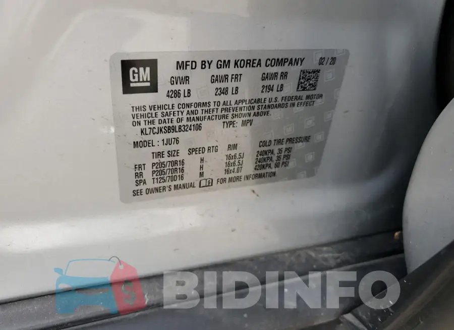 KL7CJKSB9LB324106 Photo# 12
