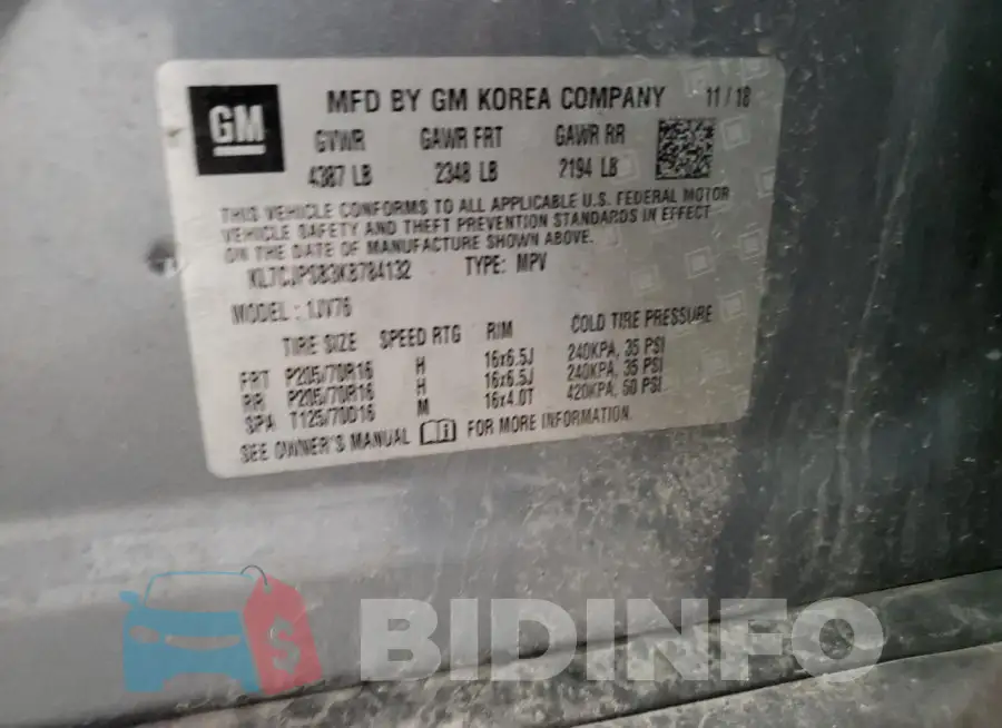 KL7CJPSB3KB784132 Photo# 12
