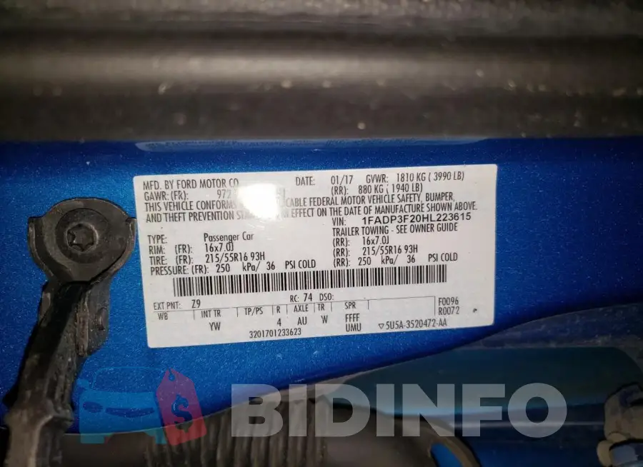 1FADP3F20HL223615 Photo# 12