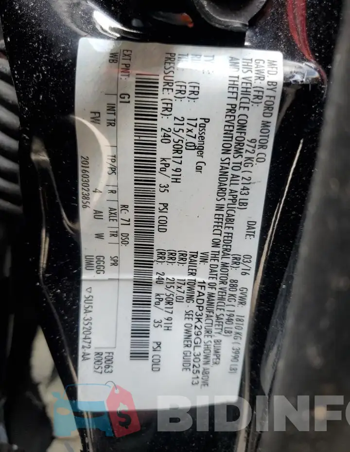 1FADP3K29GL302513 Photo# 12