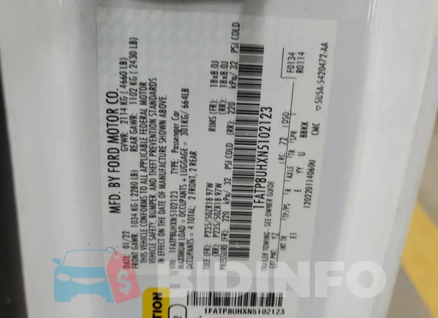 1FATP8UHXN5102123 Photo# 12