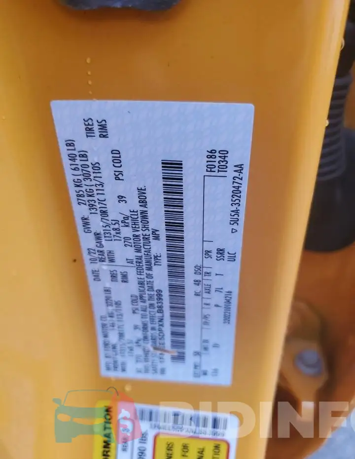 1FMEE5DPXNLB83999 Photo# 13