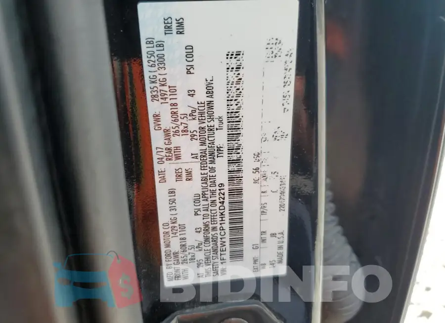 1FTEW1CP1HKD42219 Photo# 13