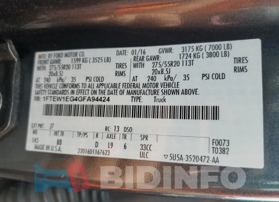 1FTEW1EG4GFA94424 Photo# 12