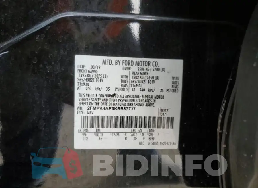 2FMPK4AP6KBB87737 Photo# 13