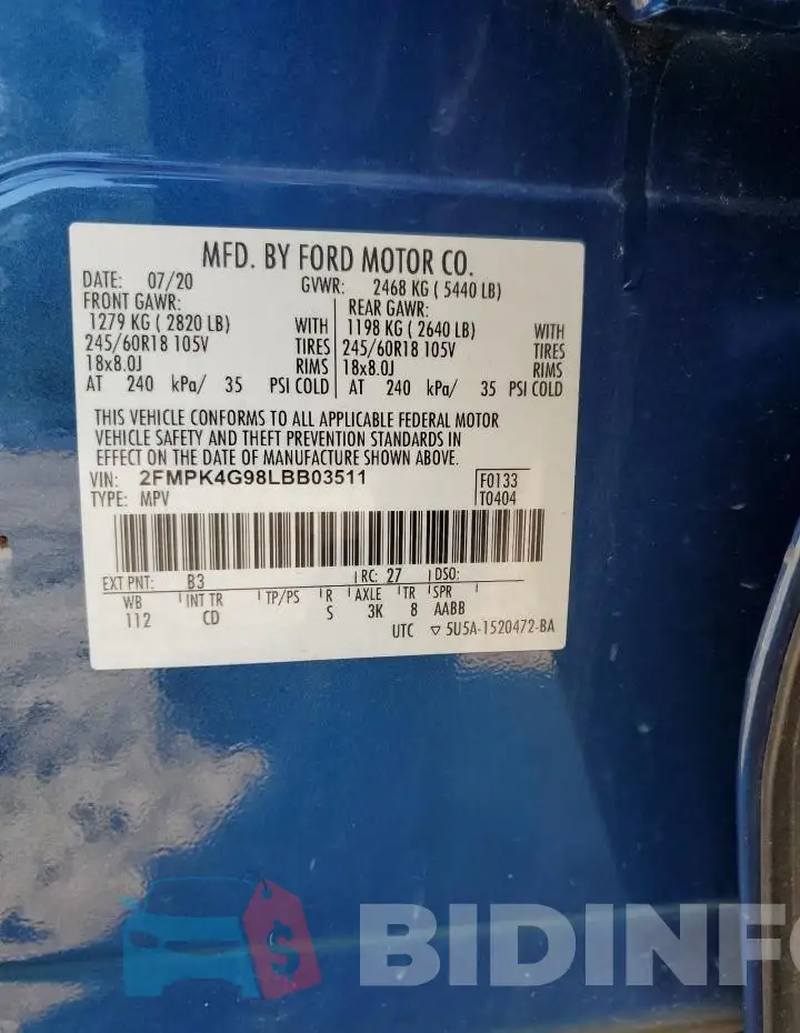 2FMPK4G98LBB03511 Photo# 13